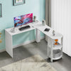 L-Shaped Home Office Desk Corner Computer Desk Black/White for Home Study Work