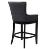 High Bar Stool Studs Linen Fabric Breakfast Kitchen Counter Chair Seat Barstool