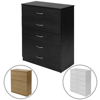 Chest of Drawers Bedroom Furniture Hallway Storage Black White Oak 3|4|5 Draws