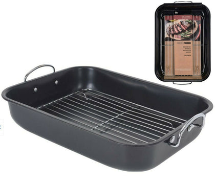 Non Stick Roasting Dish Tray Carbon Steel Pan with Rack Oven & Dishwasher Safe