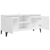 White Modern High Gloss Small TV Stand Shelves Side Cabinet Media Shelf Storage