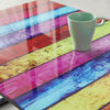 Black Rainbow Coffee Table Tempered Glass Top Side Table Modern Glossy Room NEW