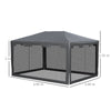 4 x 3m Party Tent Waterproof Garden Gazebo Canopy Wedding Cover Shade Grey