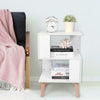 Modern Bedside Table Cabinet Bedroom Furniture Storage Nightstand Wooden Legs