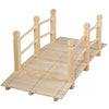 Wooden Garden Bridge Fir Wood Bridge Outdoor Pond Walkway Lawn Déco with Railing