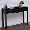 3 Drawer Console Table Wooden Sofa Side Desk Elegant Vintage Dresser Table Black