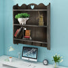 Wall Unit Shelf Storage Shabby Chic Cupboard Cabinet Key Hooks Vintage Style UK