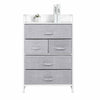 5-Drawers 4-Tier Fabric Chest of Drawer Bedroom Furniture Hallway Storage Grey