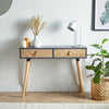 Console Table Hallway Hall 2 Drawer | Grey & Wood Effect | VonHaus