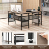 L-Shaped Corner Computer Desk Reversible Corner Workstation with Mesh Storage