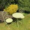 Green Bistro Set Outdoor Patio Garden Furniture Table and 2 Chairs Metal Frame