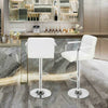 2 × Bar Stools Leather Chair Breakfast Chairs Swivel Gas Lift Kitchen Cushioned