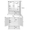 Bathroom Wall Cabinet Storage Mirror Cupboard with Shelf Mounted MDF Organizer