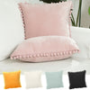 1/2x Velvet Cushion Cover Pom Poms Home Decorative Sofa Car Throw Pillow Case UK