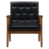 Black Solid Wood PU Tub Chair Armchair Lounge Living Dining Room Office Cafe