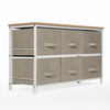 Fabric Chest of Drawer Bedroom Furniture Hallway Storage 6 Draws Metal Frame
