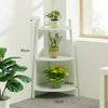 White Wood Ladder Storage Rack Free Stand Shelving Unit Bookcase Plant Pot Shelf