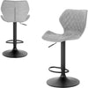 2 Bar Stools Adjustable Breakfast Kitchen Stools PU Leather Swivel Gas Lift