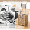 80 L Bamboo Laundry Hamper Clothes Laundry Basket Organizer W/ Lid & Handles