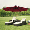 Mondeer 3M Garden Banana Parasol Cantilever Parasol Crank Handle with Solar LED