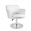 WHITE PADDED LEATHER STYLE BEAUTY HAIRDRESSER SALON CHAIR, SWIVEL (TURIN SALON)