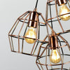 Industrial Copper 3 Way Ceiling Light Fitting Kitchen Island Lamp + LED Bulbs