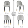 Velvet Dining Chairs Set of 2 Kitchen Leisure Chairs w/ Metal Legs Accent Chairs