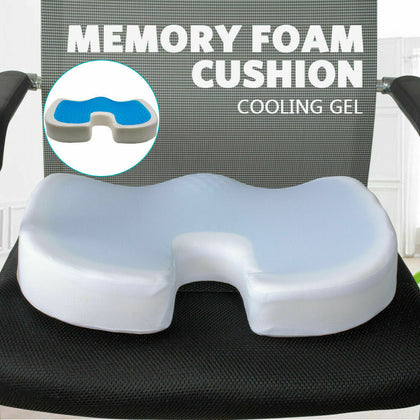 Orthopedic Gel Seat Cushion Memory Foam Office Chair Pad Pillow Hip Back Support