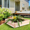 Square Wooden Garden Planter Patio Box Flower Plant Pot Trough Raised Bed Widen