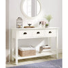 White Console Table Hallway Side Desk w/3 Drawers & Shelf Worktop Furniture