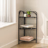 Free Standing Corner Storage Shelf Rack Metal Kitchen Bathroom Organizer Stand