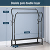 Double Clothes Rail Hanging Rack Garment Display Stand Storage Shelf Heavy Metal