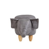 Grey Elephant Animal Stool Footstool Faux Leather Ottomans Kids Toy Gift Lovely