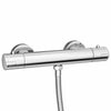 Thermostatic Shower Bar Mixer Valve Tap Bathroom Twin Bottom Chrome 1/2" Outlet