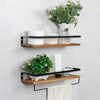 2pcs Rustic Industrial Pipe Wall Floating Shelf Wooden Storage shelves Unit new