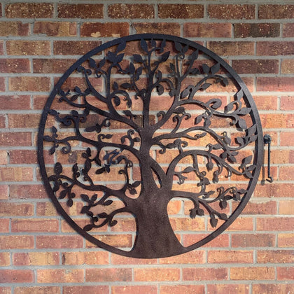 Tree of Life, Black Wall Art, Hanging Plaque, Garden Decoration, 99cm