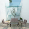 Garden Furniture 4x Patio Set Glass Table and Chairs Corner Lounge Outdoor Brown