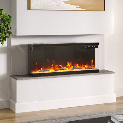 Electric 3 Sided Media Fire 40/50/60in Standing Insert LED Fireplace Panoramic
