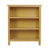 Solid Oak Small Wide Bookcase Light Solid Wooden Low 3 Book Shelf Shelving Unit
