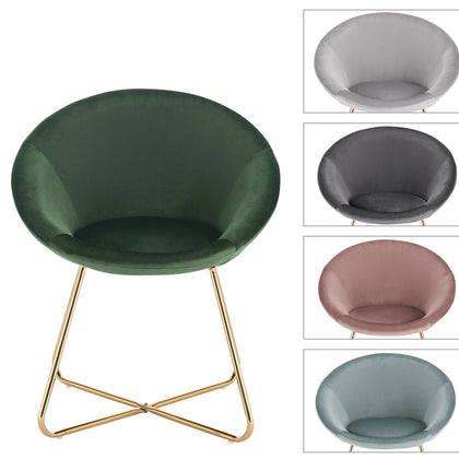 1/2 xDining Chairs Kitchen Living Room Chairs with Velvet + metal Counter Chairs
