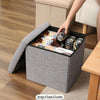 Folding Ottoman Storage Box Pouffe Seat Stool Home Chair Footstool Storage Bench