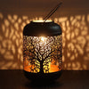 31cm Large Tree of Life Black Votive Candle Holder Lantern Laser Cut Out Design