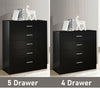 Modern Black Chest Of Drawers Bedside Cabinet 4 5 Drawer Bedroom Furniture