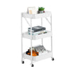 3 Tier Slim Kitchen Storage Trolley Cart Rack Tray Shelf Rolling Wheel W/ Handle
