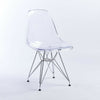 Transparent Clear Modern Ghost Eiffel Dining Chair Office Retro Chrome Legs UK