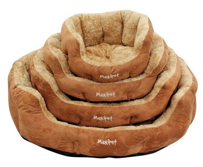 Dog Bed Soft Washable Fleece Fur Removable Cushion Warm Luxury Pet Basket