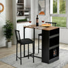 Breakfast Bar Table, 2 Bar Stools, Industrial Dining Table Set For Home Kitchen