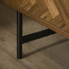 Two-Drawer Herringbone Bedside Table Home Side Cabinet Bedroom Storage Brown