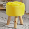 Luxury Padded Wooden Footstool Ottoman Square/Round Pouffe Stool Wood 4 Legs UK
