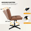 Armless Home Office Desk Chair Height Adjustable PU Cross-legged Chair No Wheel